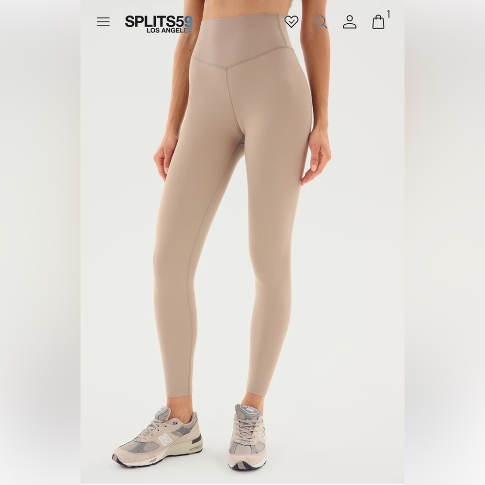 Splits59 Airweight Super High Waist Leggings Latte Neutral Size Large